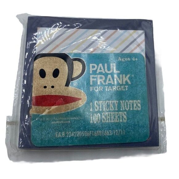 Vintage Other - Paul Frank Sticky Notes 3 Inch 100 Sheets Memo Cube Julius The Monkey 90s Y2K